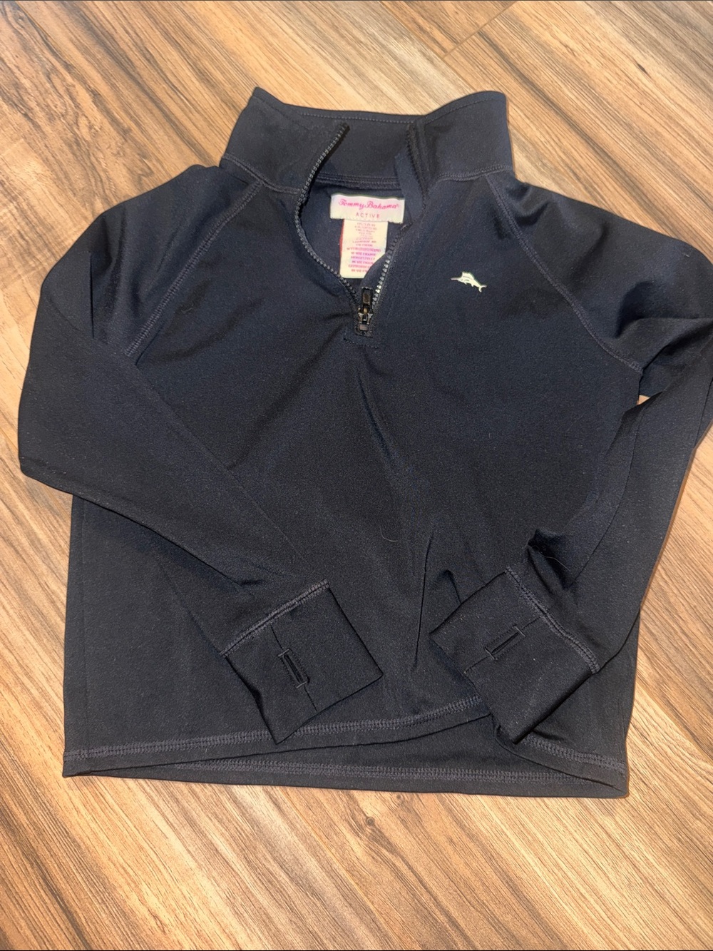 Tommy Bahama Girls Active black quarter zip jacket size s (5/6)